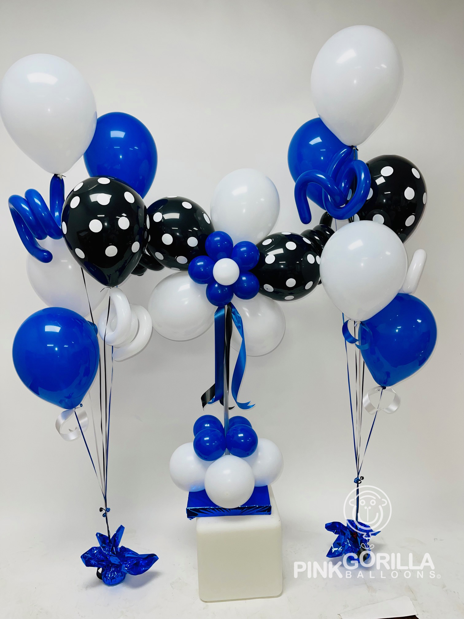 BALLOON FLOWERS ON POLE WITH MATCHING BALLOON BOUQUETS