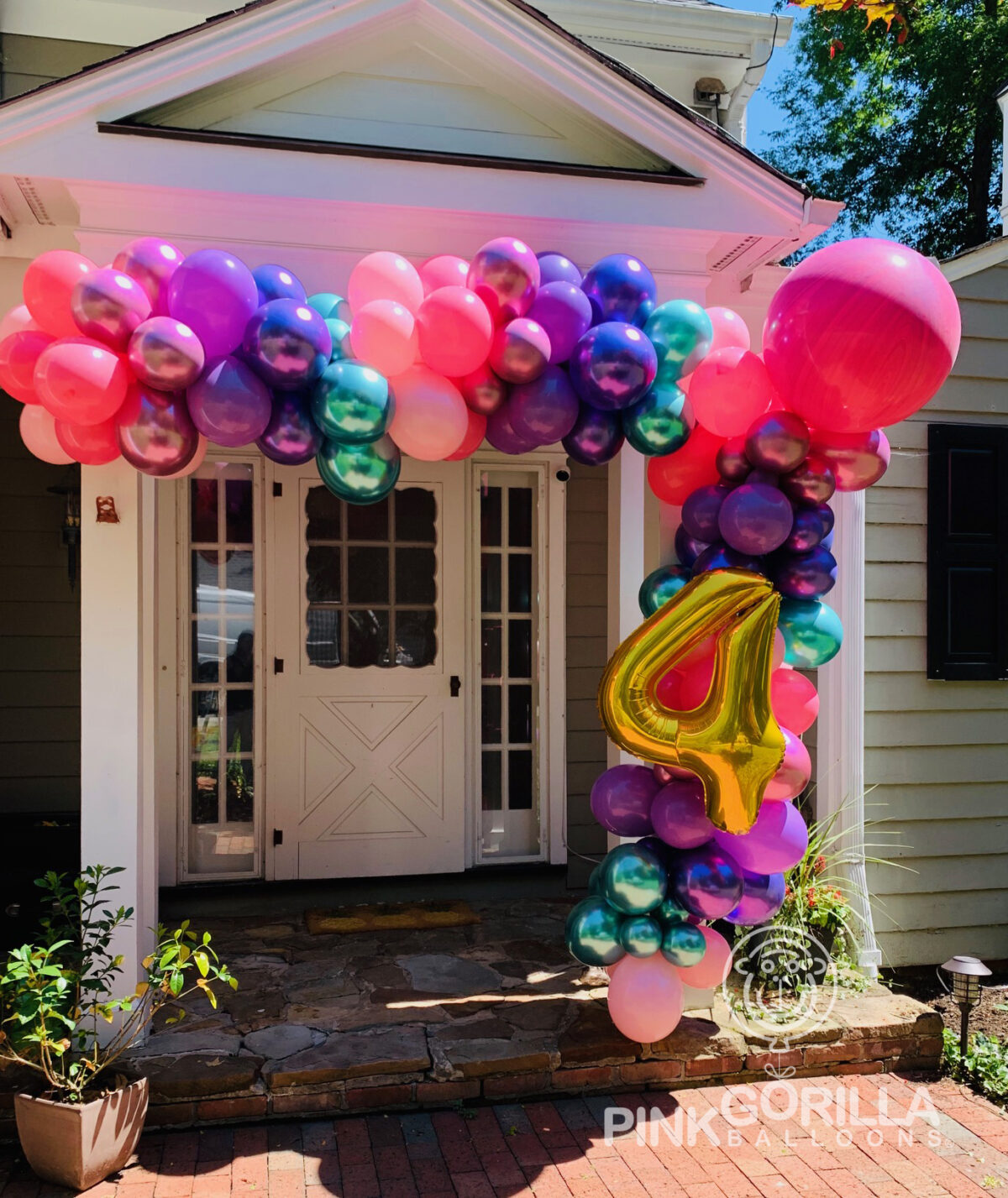 Outdoor Balloon Garland Pink Gorilla Balloons